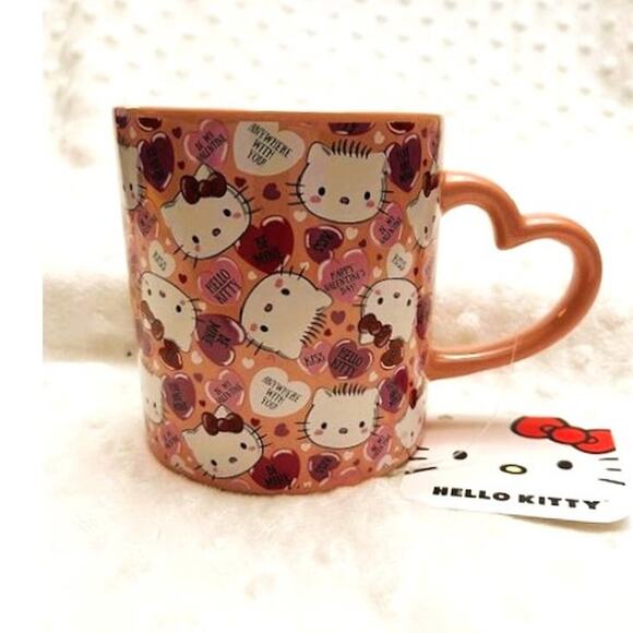 Hello Kitty Valentine Conversation Hearts 18oz Ceramic Mug-NEW - Picture 1 of 6
